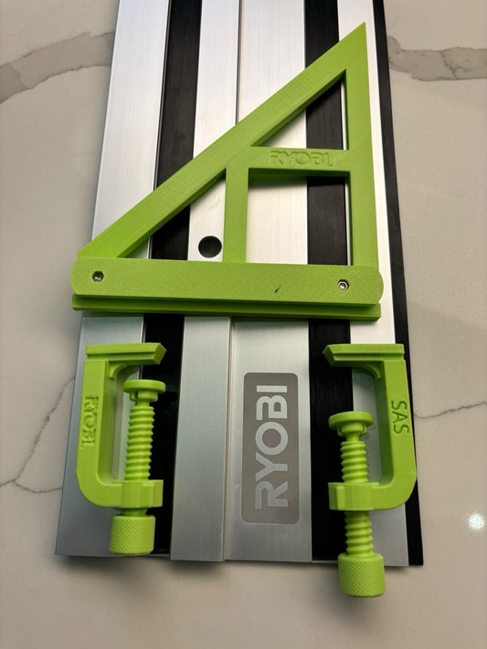 TOOLAX Track Saw Bundle G-Clamp All-In-One + 45&90 Degree Angle Guide Rail Stop