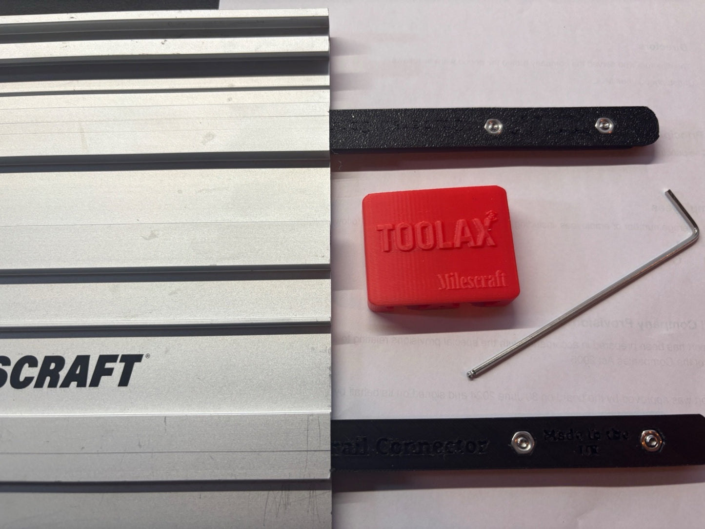 1 Set of Milescraft Guide Rail Connector Joining Bar - Fast, Precise & Secure