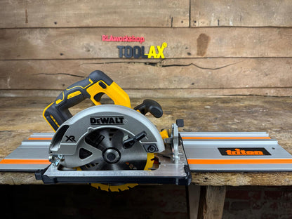 TOOLAX Guide Rail Adapter Base – Cut Perfect 45° & 90° Angles compatible with Dewalt Circular Saws DCS570, DWE575, DCS575, DCS578, DCS573 – Fits Triton Guide Rail