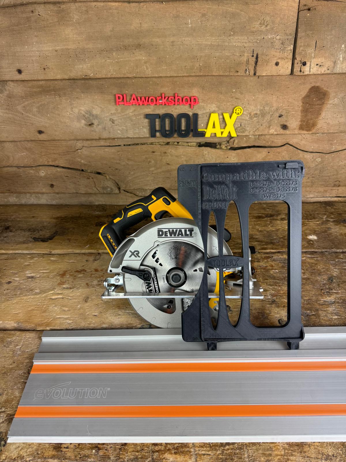 TOOLAX Guide Rail Adapter Base – Cut Perfect 45° & 90° Angles compatible with Dewalt Circular Saws DCS570, DWE575, DCS575, DCS578, DCS573 – Fits Evolution Guide Rail