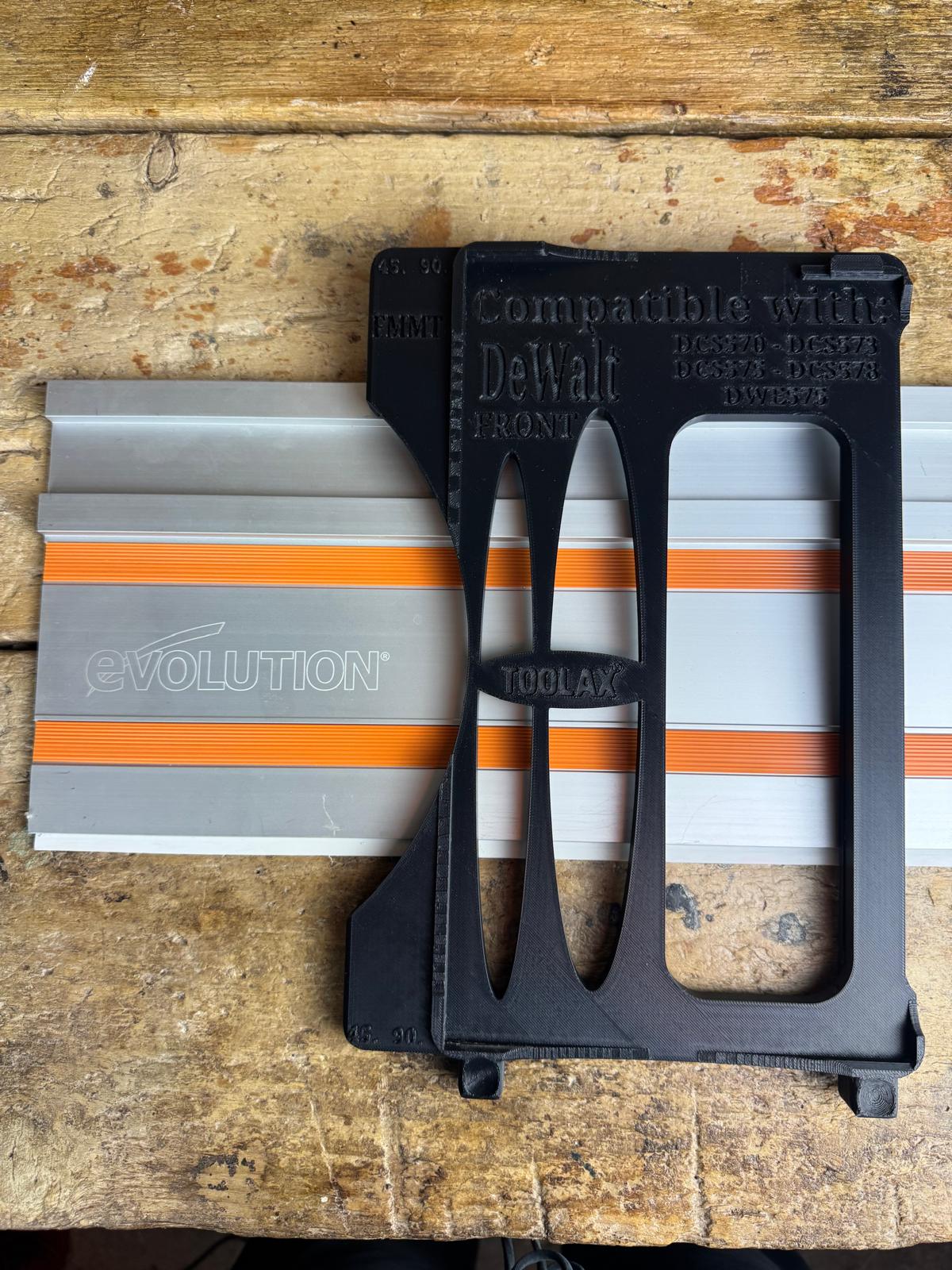 TOOLAX Guide Rail Adapter Base – Cut Perfect 45° & 90° Angles compatible with Dewalt Circular Saws DCS570, DWE575, DCS575, DCS578, DCS573 – Fits Evolution Guide Rail