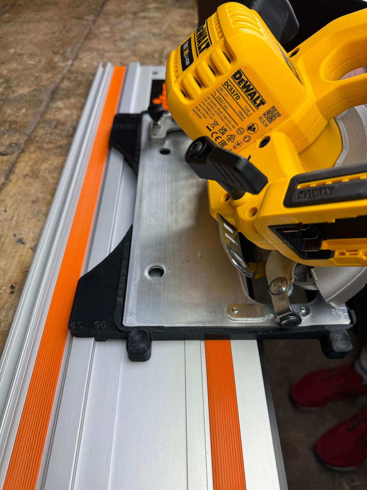 TOOLAX Guide Rail Adapter Base – Cut Perfect 45° & 90° Angles compatible with Dewalt Circular Saws DCS570, DWE575, DCS575, DCS578, DCS573 – Fits Triton Guide Rail