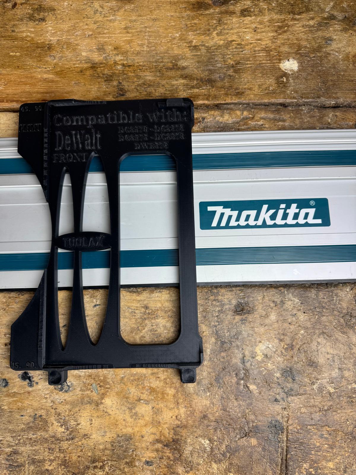 TOOLAX Guide Rail Adapter Base – Cut Perfect 45° & 90° Angles compatible with Dewalt Circular Saws DCS570, DWE575, DCS575, DCS578, DCS573 – Fits Makita Guide Rail