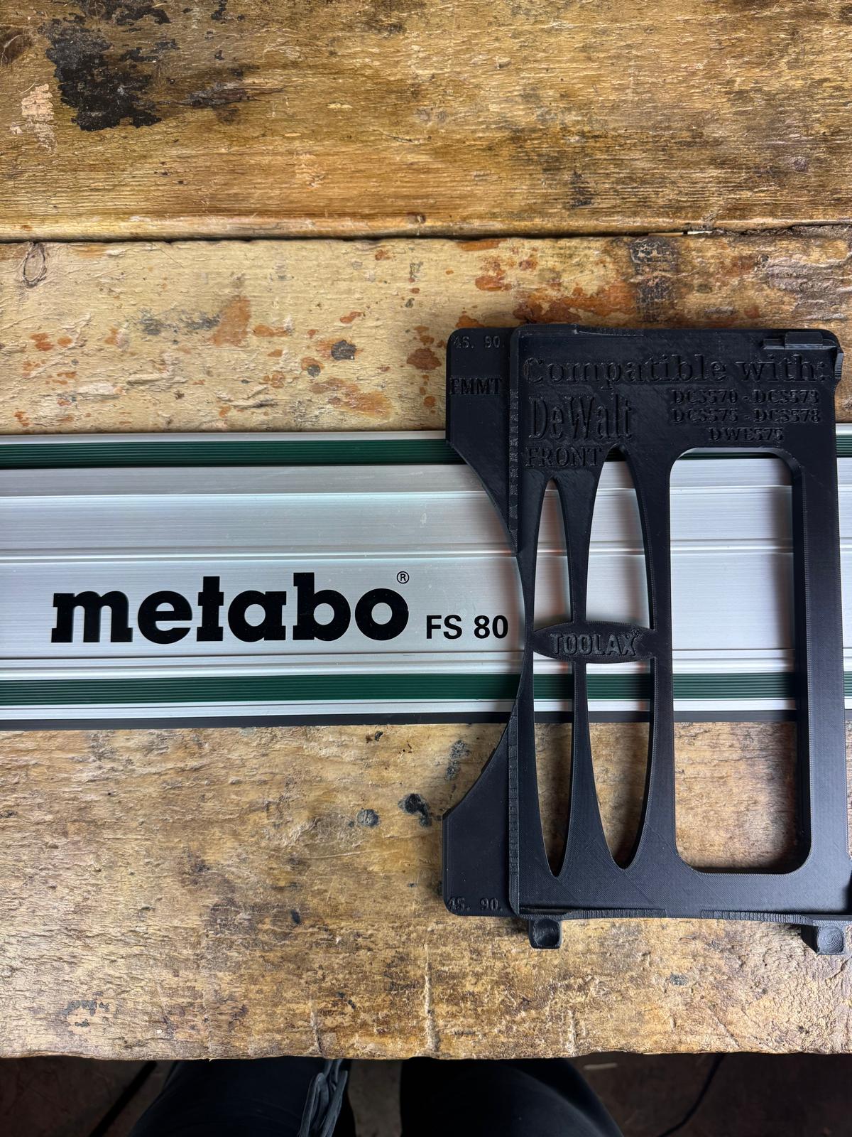 TOOLAX Guide Rail Adapter Base – Cut Perfect 45° & 90° Angles compatible with Dewalt Circular Saws DCS570, DWE575, DCS575, DCS578, DCS573 – Fits Metabo Guide Rail