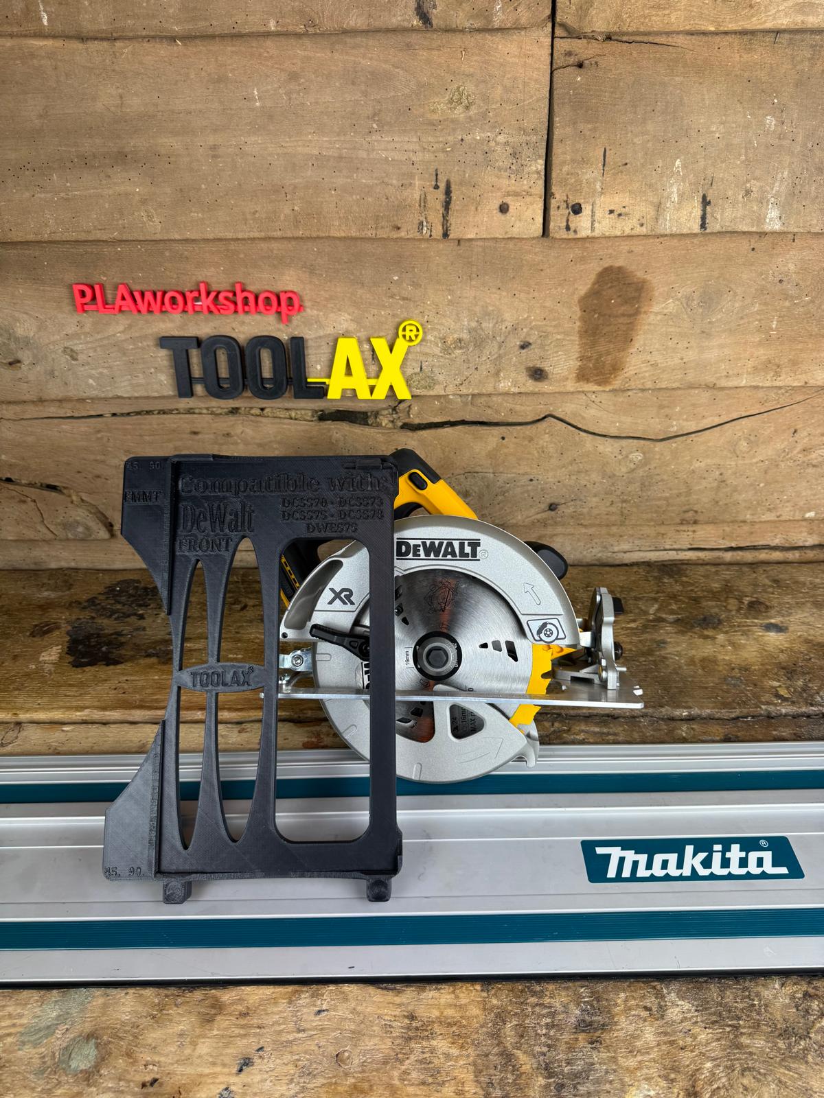 TOOLAX Guide Rail Adapter Base – Cut Perfect 45° & 90° Angles compatible with Dewalt Circular Saws DCS570, DWE575, DCS575, DCS578, DCS573 – Fits Makita Guide Rail