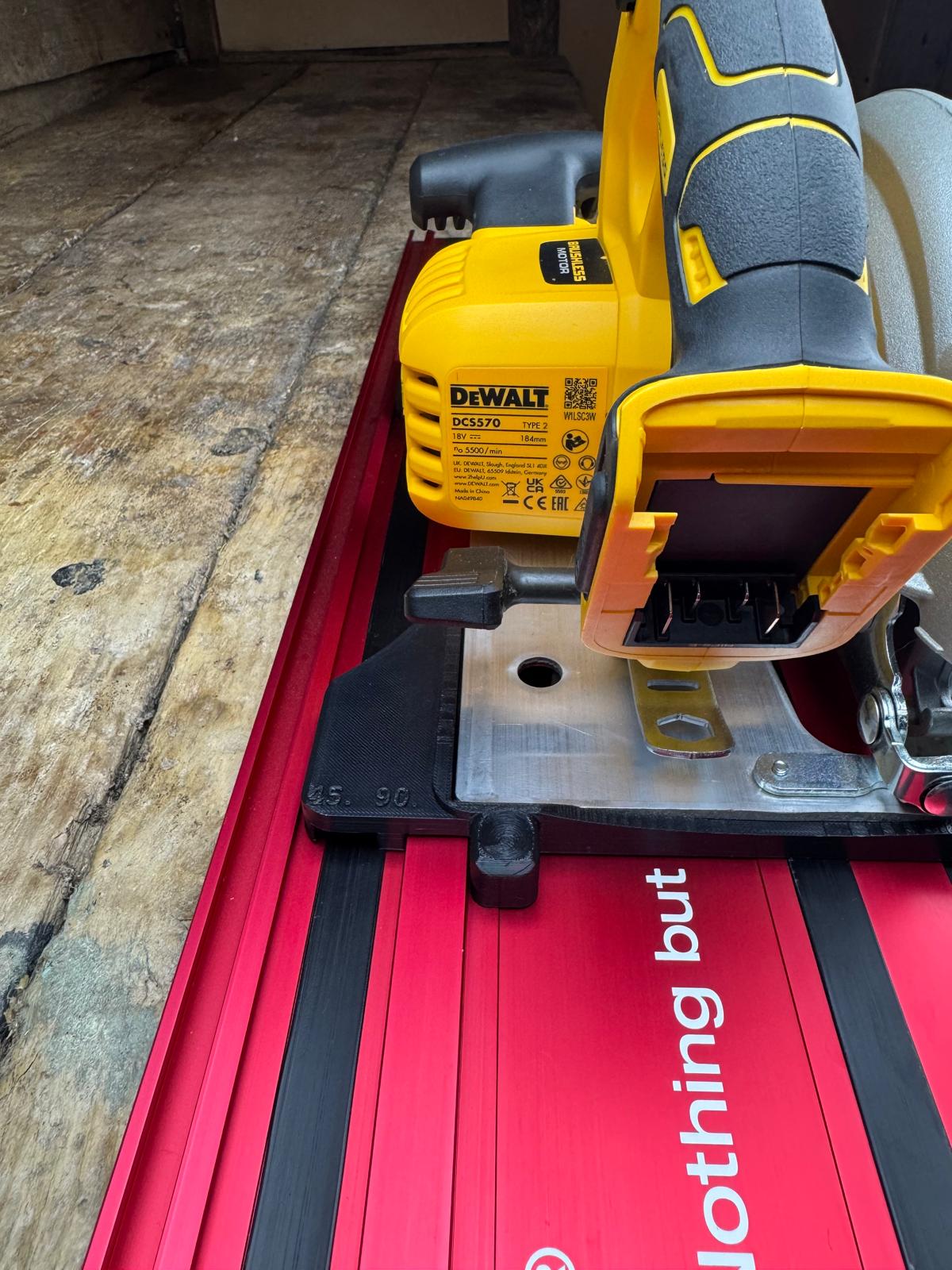 TOOLAX Guide Rail Adapter Base – Cut Perfect 45° & 90° Angles compatible with Dewalt Circular Saws DCS570, DWE575, DCS575, DCS578, DCS573 – Fits Milwaukee Guide Rail