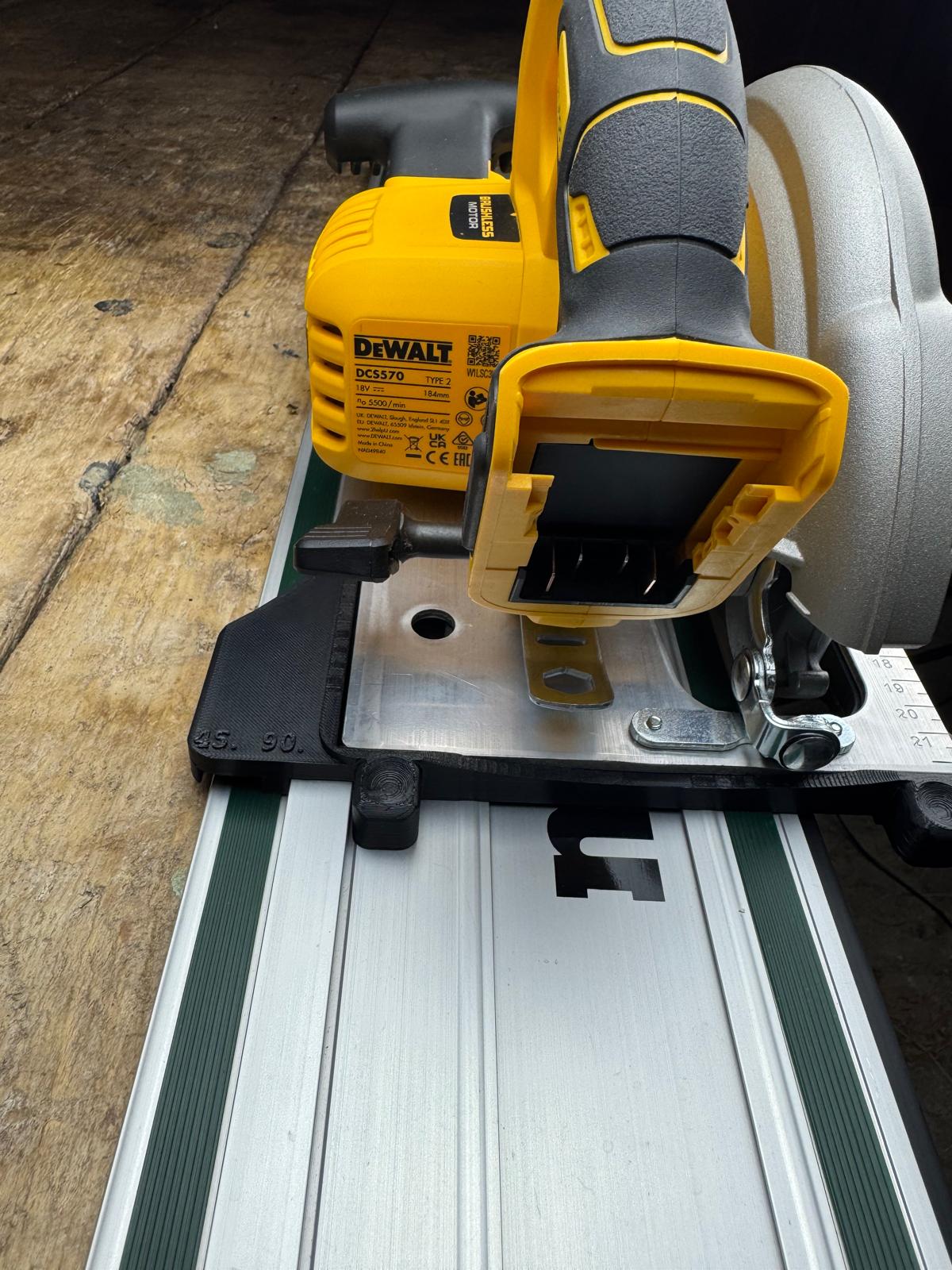 TOOLAX Guide Rail Adapter Base – Cut Perfect 45° & 90° Angles compatible with Dewalt Circular Saws DCS570, DWE575, DCS575, DCS578, DCS573 – Fits Metabo Guide Rail