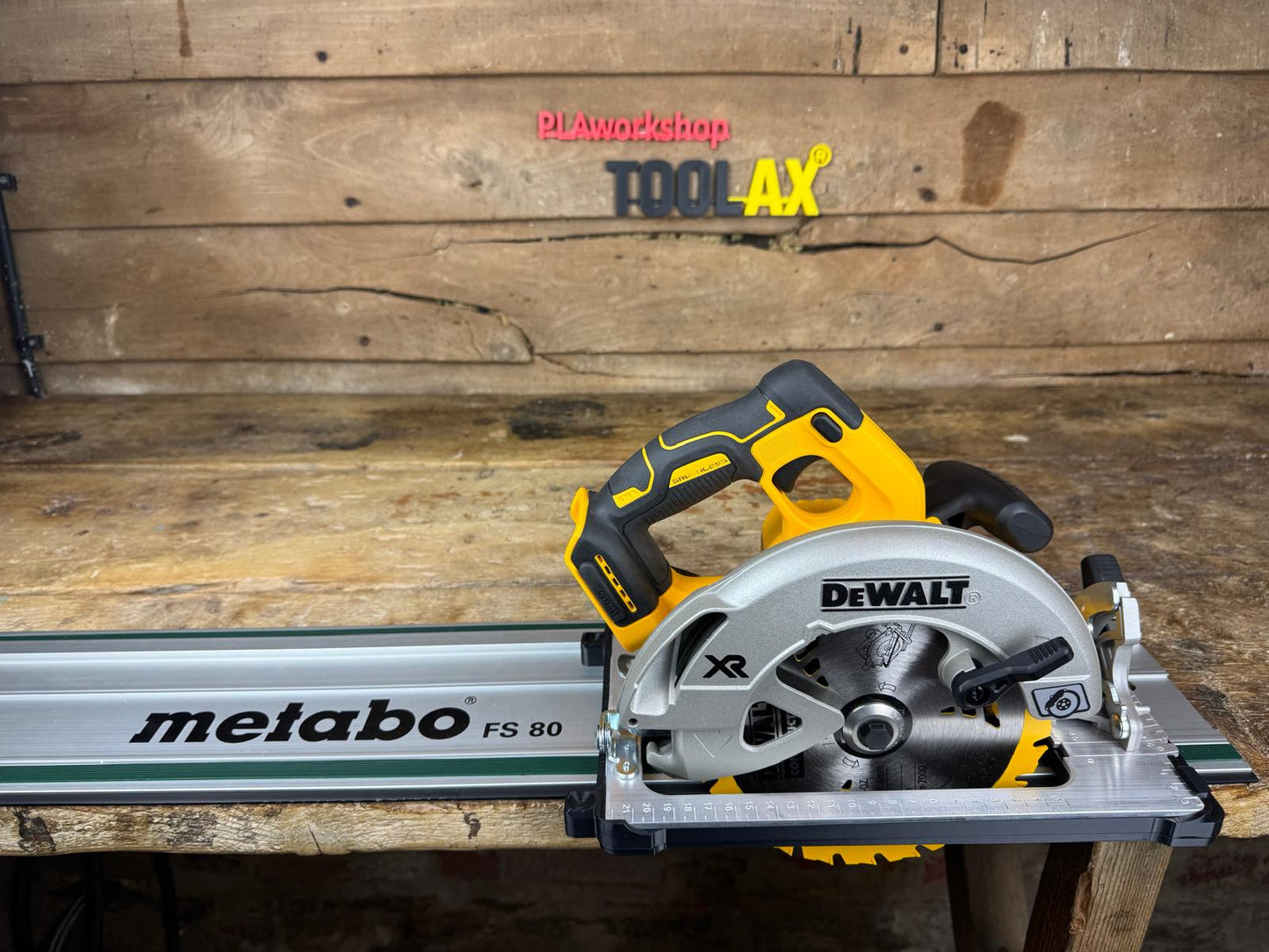 TOOLAX Guide Rail Adapter Base – Cut Perfect 45° & 90° Angles compatible with Dewalt Circular Saws DCS570, DWE575, DCS575, DCS578, DCS573 – Fits Metabo Guide Rail