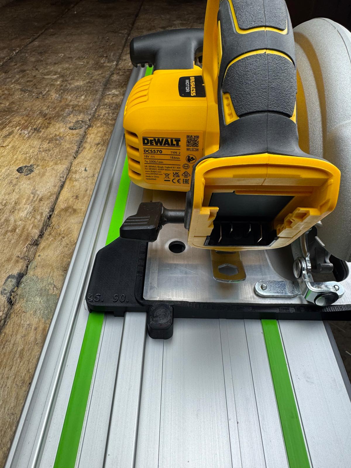 TOOLAX Guide Rail Adapter Base – Cut Perfect 45° & 90° Angles compatible with Dewalt Circular Saws DCS570, DWE575, DCS575, DCS578, DCS573 – Fits Festool Guide Rail