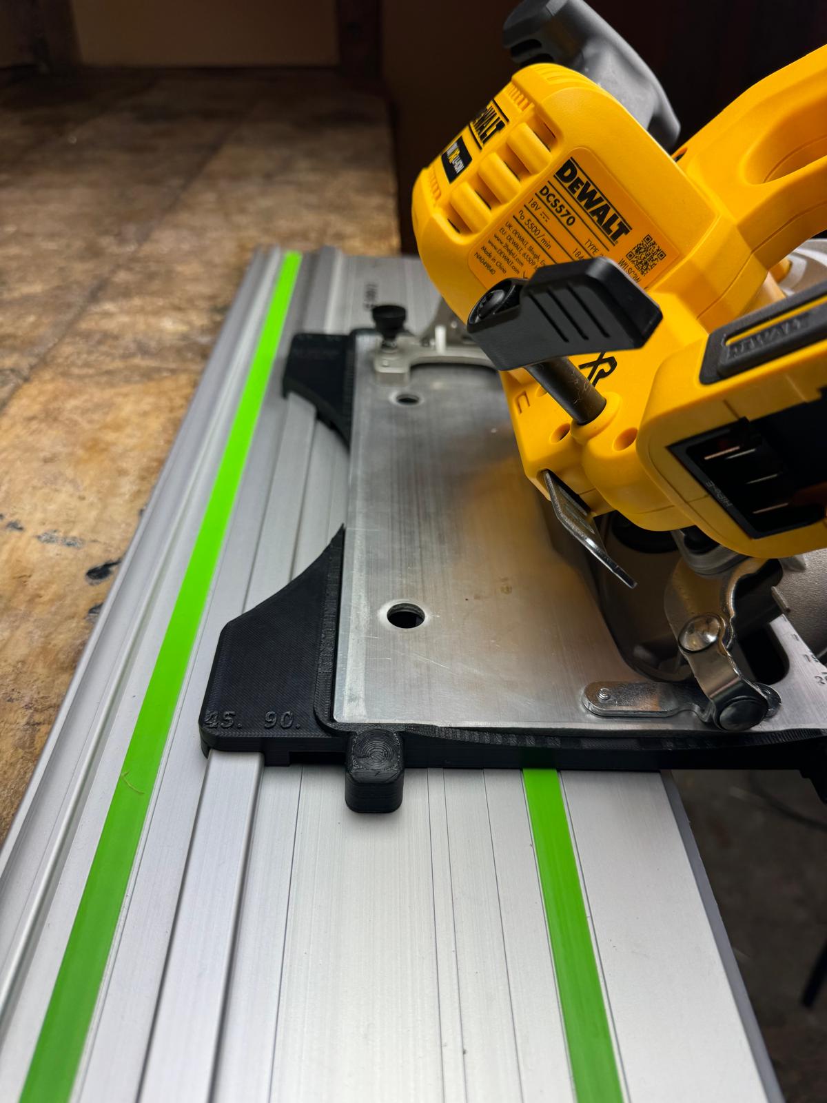 TOOLAX Guide Rail Adapter Base – Cut Perfect 45° & 90° Angles compatible with Dewalt Circular Saws DCS570, DWE575, DCS575, DCS578, DCS573 – Fits Festool Guide Rail