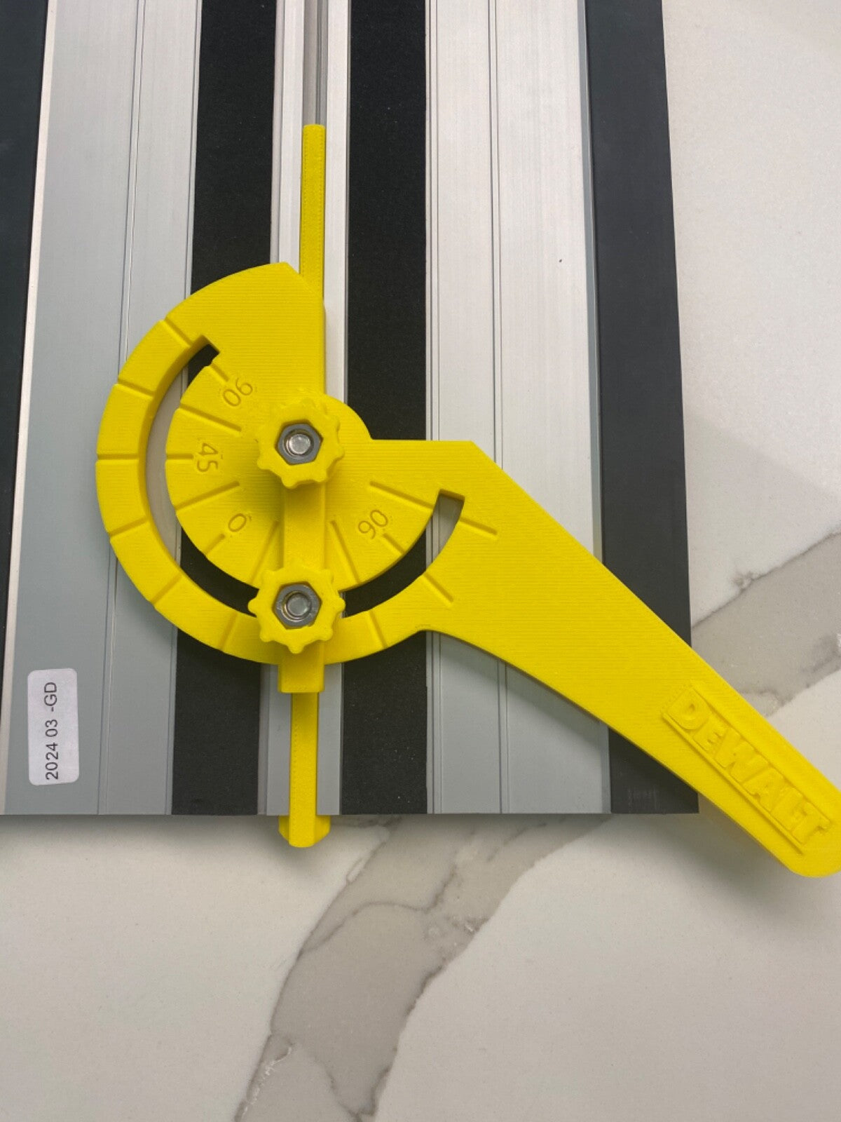 TOOLAX Fully Adjustable Angle Fence Attachment compatible with Dewalt Guide Rail