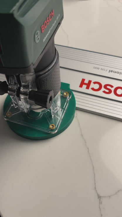 18V-8 Advanced Trim Router Plunge Base compatible with Bosch