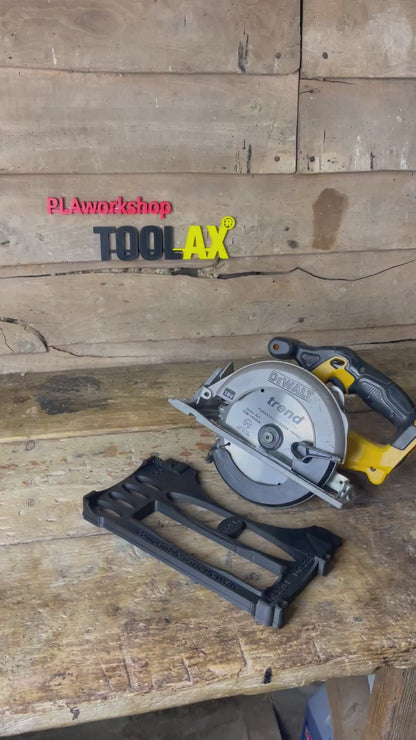 TOOLAX Guide Rail Adapter Base – Cut Perfect 45° & 90° Angles compatible with Dewalt Circular Saws DCS391 & DCS565  – for Evolution Guide Rails