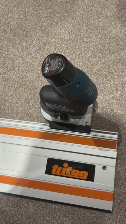 Bosch GKF 12V-8 Cordless Edge Trim Router Base Guide Rail Adapter to Triton Track / Guide Rail