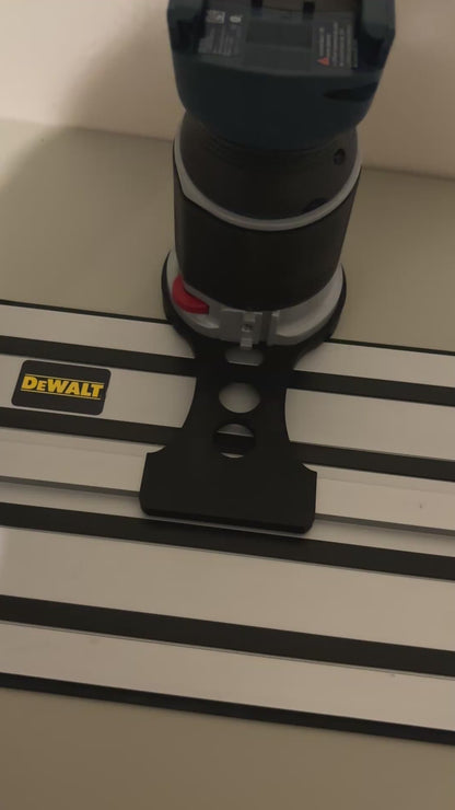 Bosch GKF 18V-25 Trim Router Plunge Base Guide Rail Adapter to Dewalt Track / Guide Rail