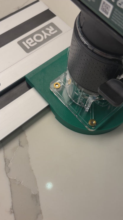 Bosch 18V-8 Advanced Trim Router Plunge Base Guide Rail Adapter to Ryobi Track / Guide Rail