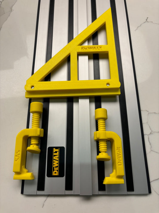 TOOLAX Track Saw Bundle G-Clamp All-In-One + 45 & 90 Degree Angle Guide Rail Stop